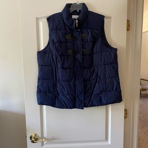 Charter Club Navy w/ Tortoise Buttons Vest-Size 2X